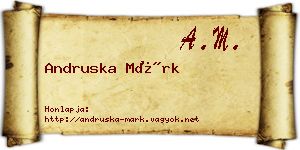 Andruska Márk névjegykártya